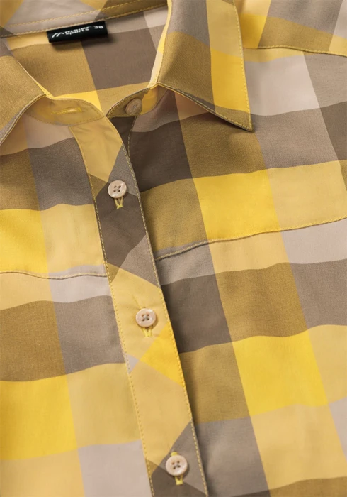 Maier Sports Kendra Hemd langarm yellow check (Damen)