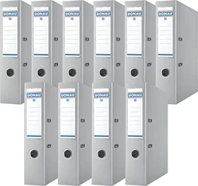 Donau Premium Ordner 2-Ring, 75mm, A4, grau, 10er-Pack