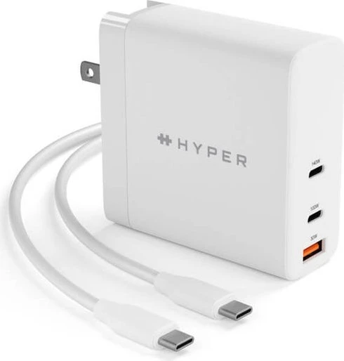 Targus HyperJuice USB-C Netzteil, 2x USB-C + 1x USB-A, inkl. USB-C-Ladekabel, 140W