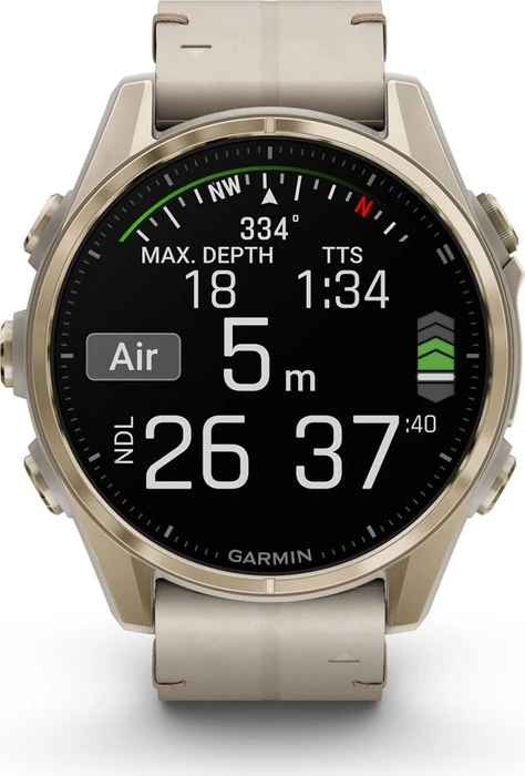 Garmin Fenix 8 43mm Sapphire soft gold/limestone leather