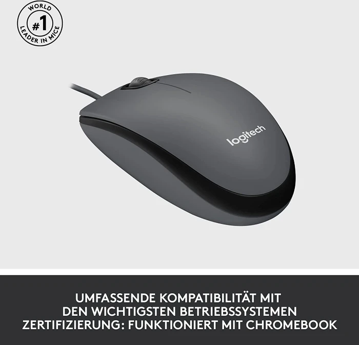 Logitech M100 Refresh 2022 Optical Mouse grau, USB