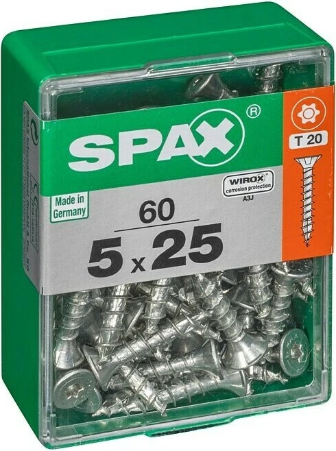 Spax WIROX A9J 4CUT T-STAR plus T20 Universalschraube, 5x25mm, 60 Stück