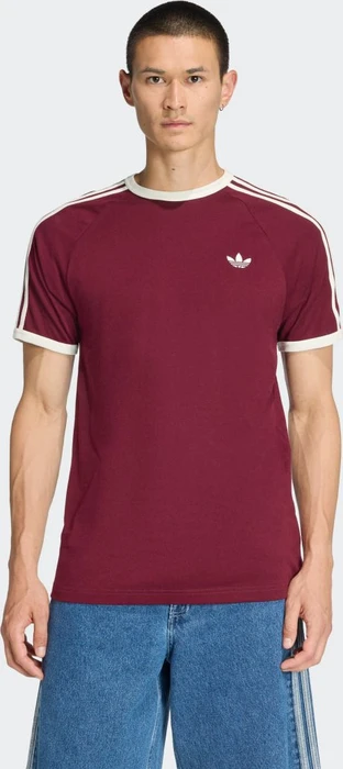 adidas 3-Streifen T-Shirt kurzarm maroon/off white (Herren)