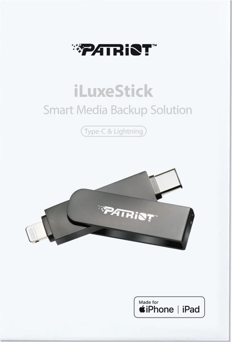 Patriot iLuxe Stick 512GB, USB-C + Apple Lightning, USB 3.2 Gen 1×1, USB 2.0