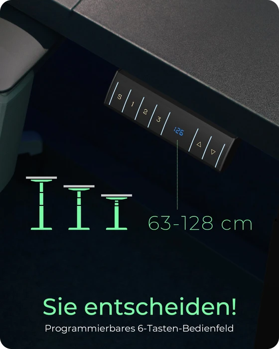 RaidSonic Icy Box IB-EW122B-TT elektrisch höhenverstellbares Sitz-Steh-Schreibtischgestell 140x70cm schwarz