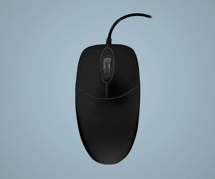 Contour Design Active Key AK-PMJ1 abwaschbare PC-Maus mit Scrollrad, schwarz, USB