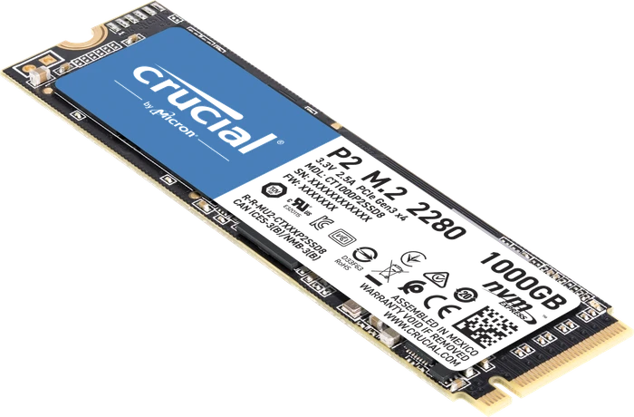 Crucial P2 SSD 1TB, M.2 2280 / M-Key / PCIe 3.0 x4