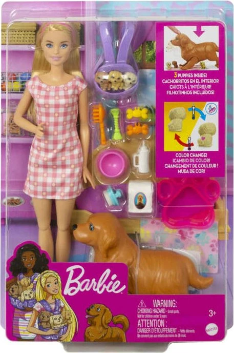 Mattel Barbie - mit Hund und Welpen blonde Haare