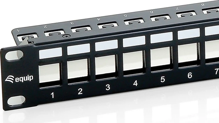 Equip Patchpanel für Keystone Module 19" , 24-Port, 1HE, 19", 1HE, schwarz