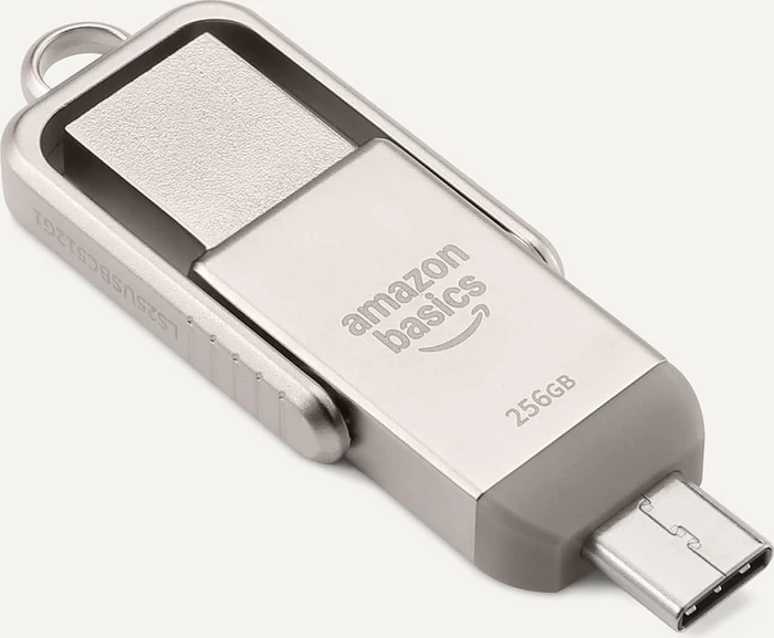 AmazonBasics Dual Thumb Drive Memory Stick, USB-A 3.0/USB-C 3.0