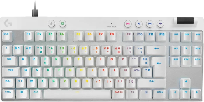 Logitech G PRO X TKL Rapid, weiß/silber, Magnetic Analog, USB, FR