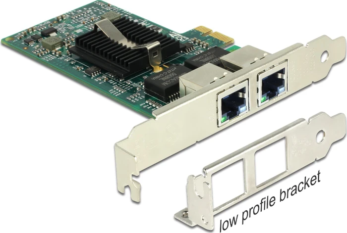 DeLOCK LAN-Adapter, 2x RJ-45, PCIe 2.0 x1