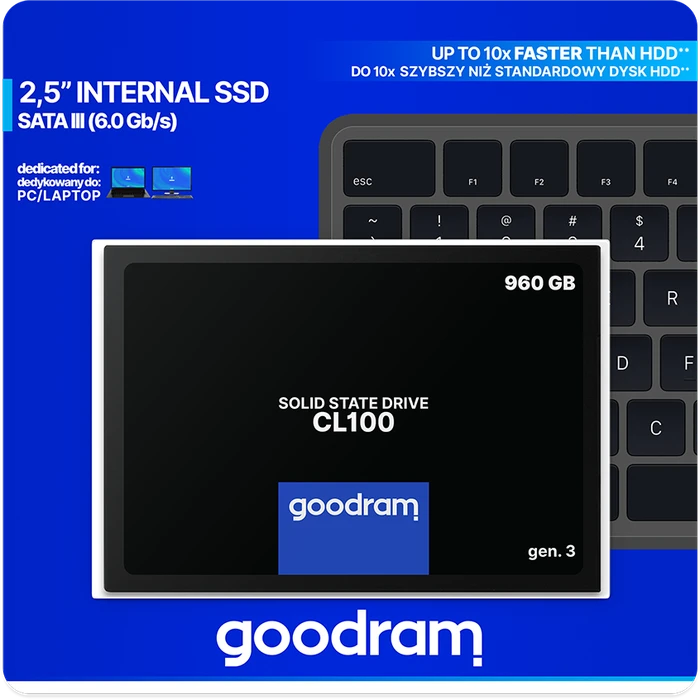 goodram essential CL100 gen.3 960GB, 2.5" / SATA 6Gb/s