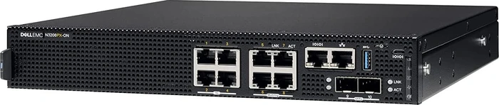 Dell EMC Networking N Series PowerSwitch N3200 Desktop 5G Managed Switch, 8x RJ-45, 2x SFP+, PoE++, Front to Back Airflow