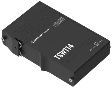 Teltonika TSW Industrial Railmount Gigabit Switch, 5x RJ-45, PoE PD