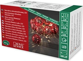 Konstsmide Dekolichterkette Metallkugeln rot LED 10x warmweiß