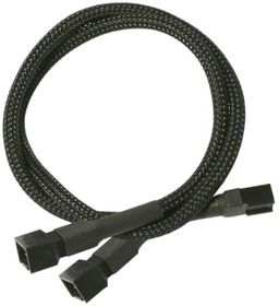 Nanoxia 3-Pin auf 2x 3-Pin Verteiler, sleeved, 60cm, schwarz