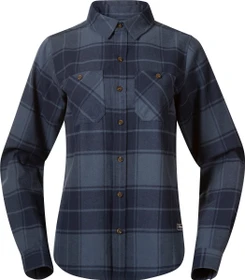 Bergans Nordmarka Flannel Hemd langarm granite blue/navy blue check (Damen)