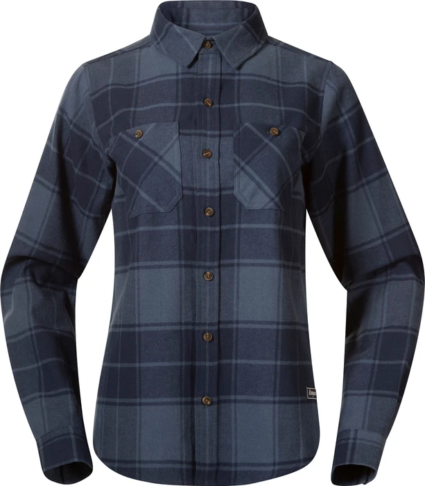 Bergans Nordmarka Flannel Hemd langarm granite blue/navy blue check (Damen)