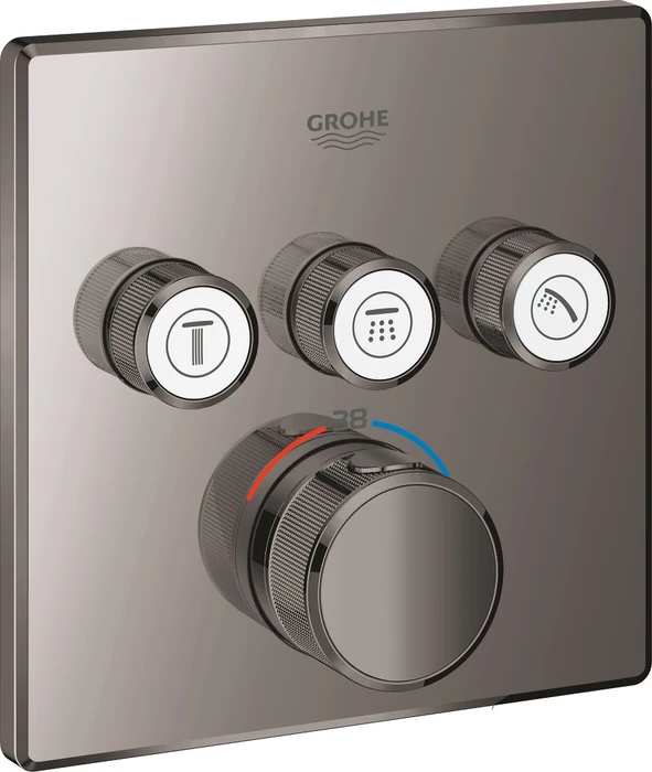 Grohe Grohtherm SmartControl Thermostat mit 3 Ventilen hard graphite