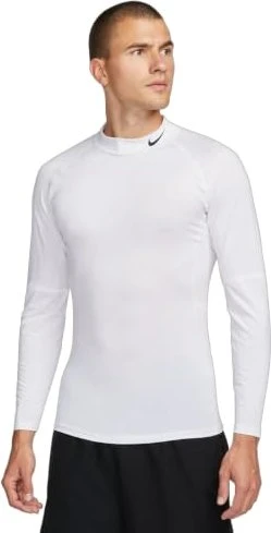 Nike Pro Funktionsshirt langarm weiß/schwarz (Herren)