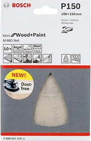 Bosch Professional M480 Best for Wood and Paint Gewebeschleifblatt K150, 100x150mm, 5 Stück
