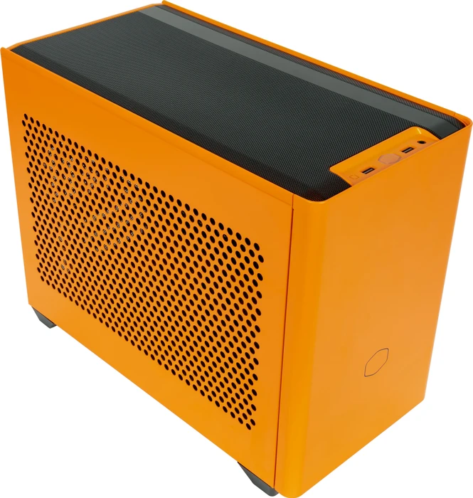 Cooler Master MasterBox NR200P Color Edition Sunset Orange, Glasfenster, Mini-ITX