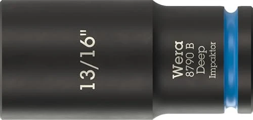 Wera 8790 B Impaktor Deep Außensechskant Steckschlüssel 3/8" zöllig, 13/16"x63mm