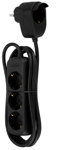 REV Ritter Powersplit-Steckdosenleiste 3+1, 4-fach, 2m, schwarz