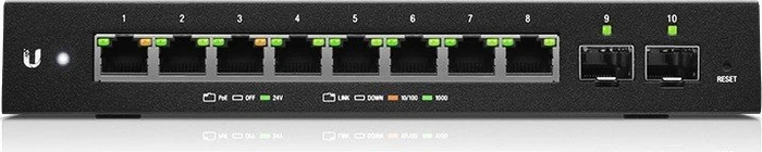 Ubiquiti EdgeSwitch 10 XP Desktop Gigabit Managed Switch, 8x RJ-45, 2x SFP, 15W passiv PoE