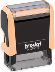 trodat printy 4911 4.0 Textstempel mit individueller Textplatte Pastell Edition, 38x14mm, schwarz/pastellorange