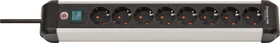 Brennenstuhl Premium-Alu-Line, 8-fach, 3m, silber/schwarz
