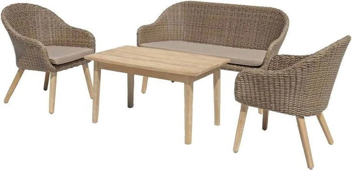 Garden Pleasure Pueblo Lounge-Set grau, 4-tlg.