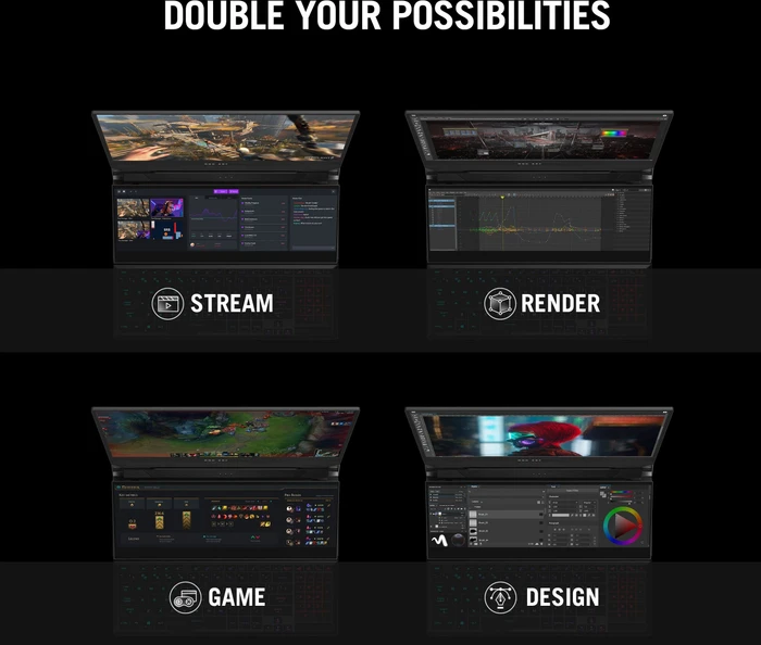 ASUS ROG Zephyrus Duo 15 SE GX551QS-HB153T, Ryzen 9 5900HS, 32GB RAM, 2TB SSD, GeForce RTX 3080, DE