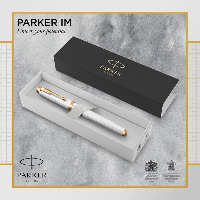 Parker IM Premium Tintenroller (Mine) pearl lacquer/gold trim, Geschenkbox (2143646) – Bild 3 von 7