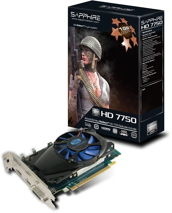 Sapphire Radeon HD 7750, 1GB GDDR5, DVI, HDMI, DP, lite retail