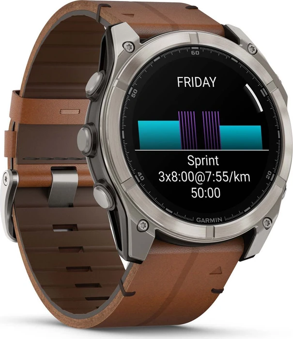Garmin Fenix 8 51mm Sapphire titanium/chestnut leather