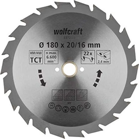 Wolfcraft Serie Grün Kreissägeblatt 22Z, 180x2.4x20mm, 1 Stück