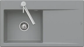 Villeroy & Boch Subway Style 50 flat Einbau Becken rechts mit Ablauffernbedienung fossil