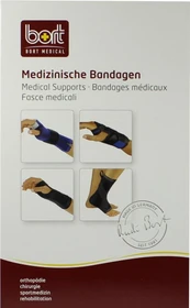 Bort Medical ManuStabil kurz Handgelenkbandage links Größe S grau/blau, 1 Stück