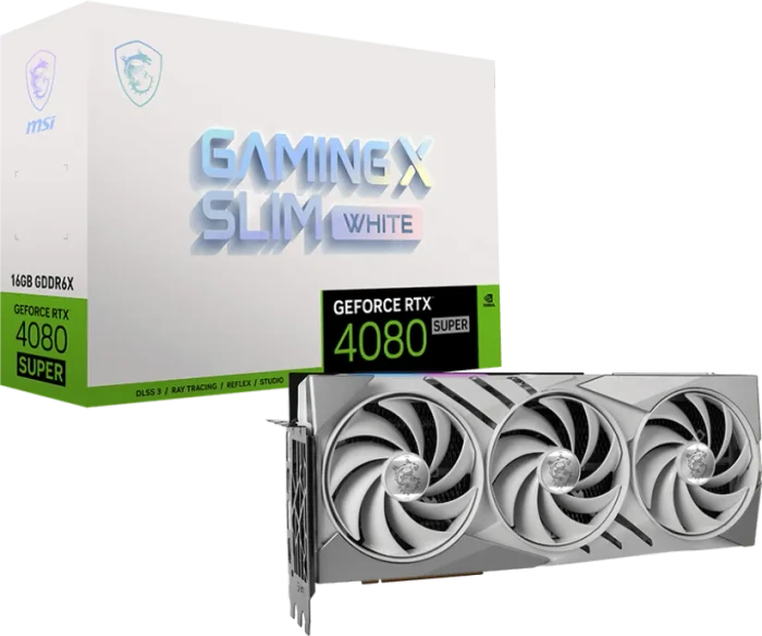 MSI GeForce RTX 4080 SUPER 16G Gaming X Slim White, 16GB GDDR6X, 2x HDMI, 2x DP