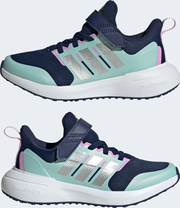 adidas Fortarun 2.0 Cloudfoam Elastic Lace Top Strap dark blue/silver metallic/semi flash aqua (Junior)