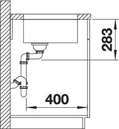 Blanco Supra 500-U Unterbau Becken mittig edelstahl