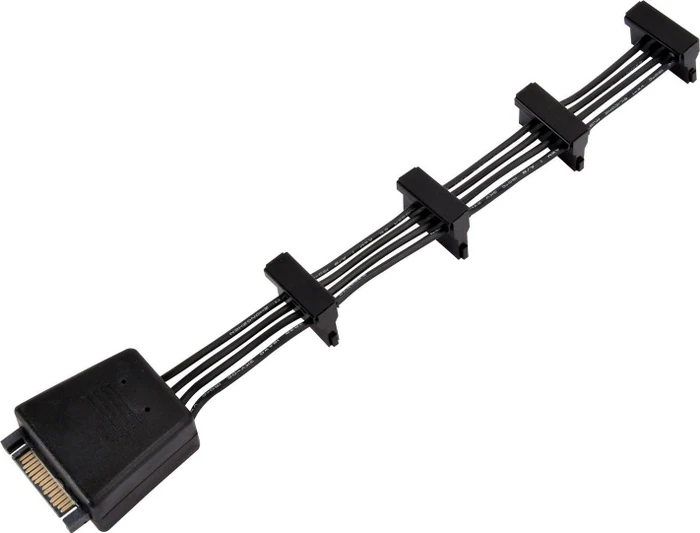 SilverStone CP06, SATA Adapter Kabel, 1 auf 4 SATA Stecker, 2x 2200µF Kondensatoren