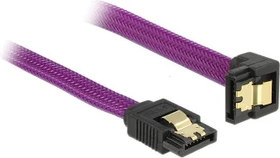 DeLOCK SATA 6Gb/s Kabel Premium violett 0.1m, gerade/unten (83693)