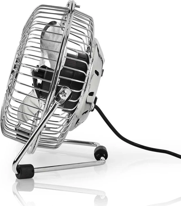 Nedis FNDK1CR10 USB Mini Tischventilator aus Metall 10cm chrom