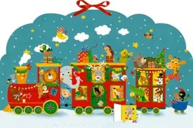 Coppenrath Memo-Adventskalender - Bunte Weihnachtseisenbahn der Tiere 2025