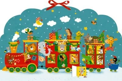Coppenrath Memo-Adventskalender - Bunte Weihnachtseisenbahn der Tiere 2025