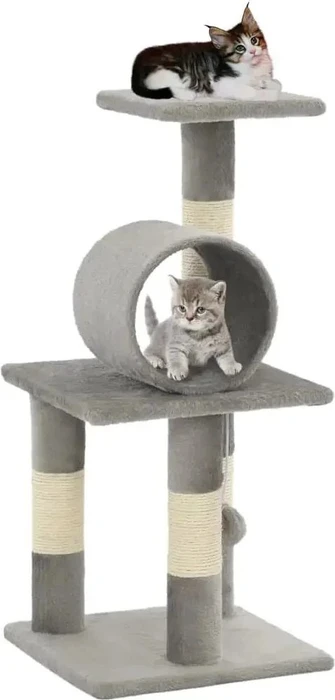 vidaXL Katzen-Kratzbaum Sisal, 65cm, beige/grau