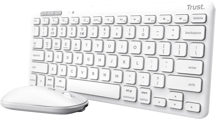 Trust Lyra Multi-Device Wireless Keyboard & Mouse Set, weiß, USB/Bluetooth, DE